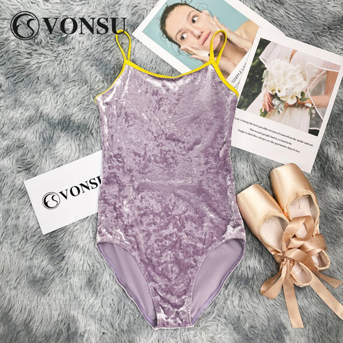 梵舒丝绒吊带女芭蕾舞练功服体服