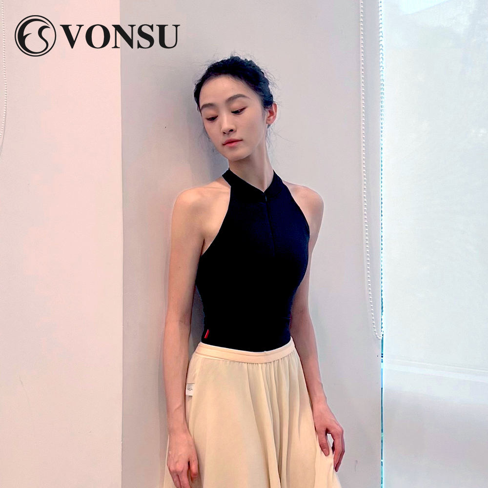 梵舒芭蕾舞练功服挂脖高端体服