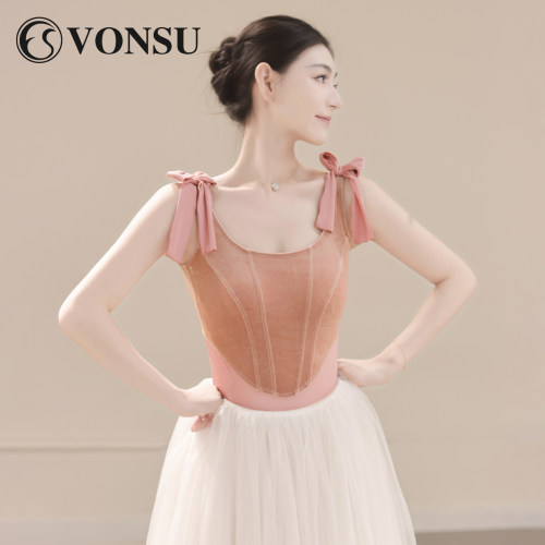 梵舒女连体芭蕾练功服蝴蝶结