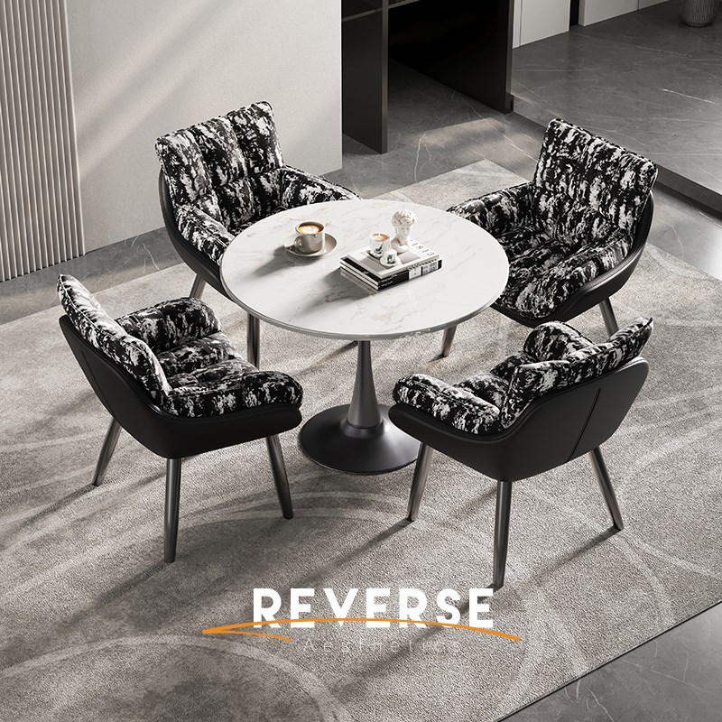 逆时针餐椅家用2025新款大板型高端加厚超舒适可拆洗酒店洽谈椅子