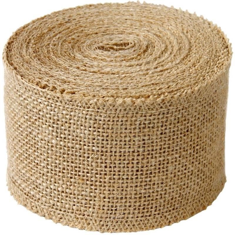 25-150MM Natural Burlap Fabric Jute Craft Ribbon Hessian Lac