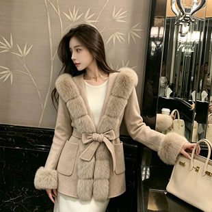 YanHe毛呢大衣女外套2026新款呢子冬穿搭收腰小个子双面呢高级感