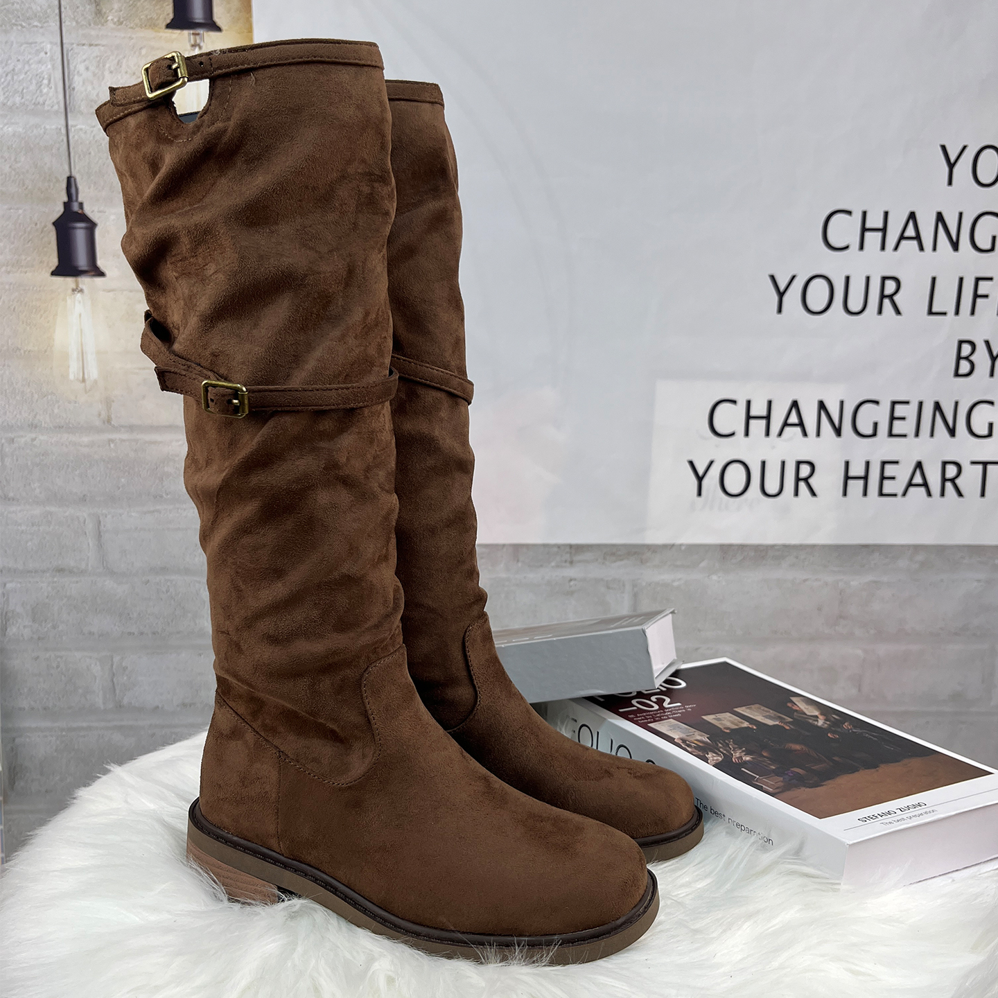 JOY厚底百搭长筒靴2025年新款女