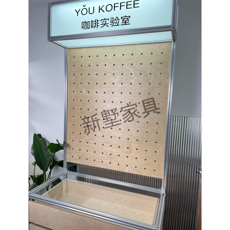 铝型材桦木海洋板餐边柜咖啡柜陈列架子置物架落地多层收纳储物架