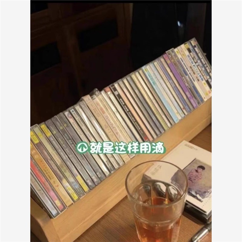 cd碟片架子实木CD架贵族爵士桌面碟片收纳架座卡带怀旧唱片架桌面