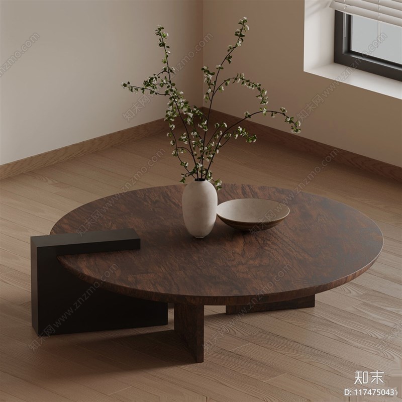 复古茶几小户型客厅家用原木高级感中古风茶几2024意式侘寂风茶几