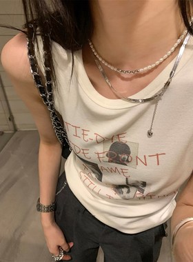 区区欧阳双层叠戴珍珠项链女设计感小众配饰高级感气质轻奢锁骨链