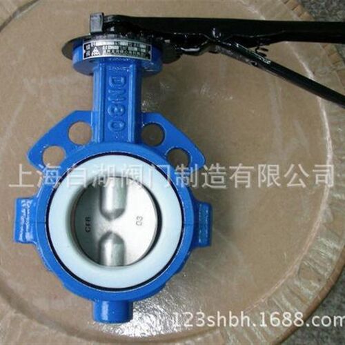 D71F46手动对夹式衬氟蝶阀 防酸碱蝶阀 衬氟蝶阀 衬氟阀门