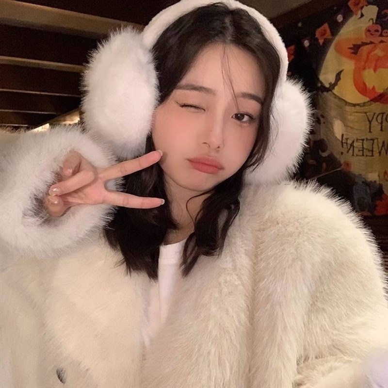 仿狐狸毛白色耳包大号毛绒耳捂子保暖防冻冬季耳罩女防寒耳套耳暖