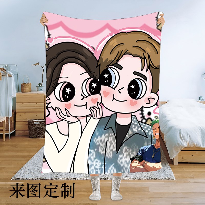 星蝶公主风装饰画情侣订婚生日礼物毛毯油画布定制卡通画闺蜜挂画