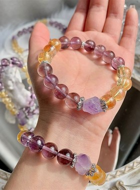 新款首饰九离紫火天然紫水晶手串diy新品上新天然水晶手链女精致