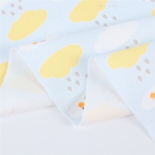 大货 190g全棉棉毛布印花 双面针织面料 乳胶枕套睡衣a类婴儿布料