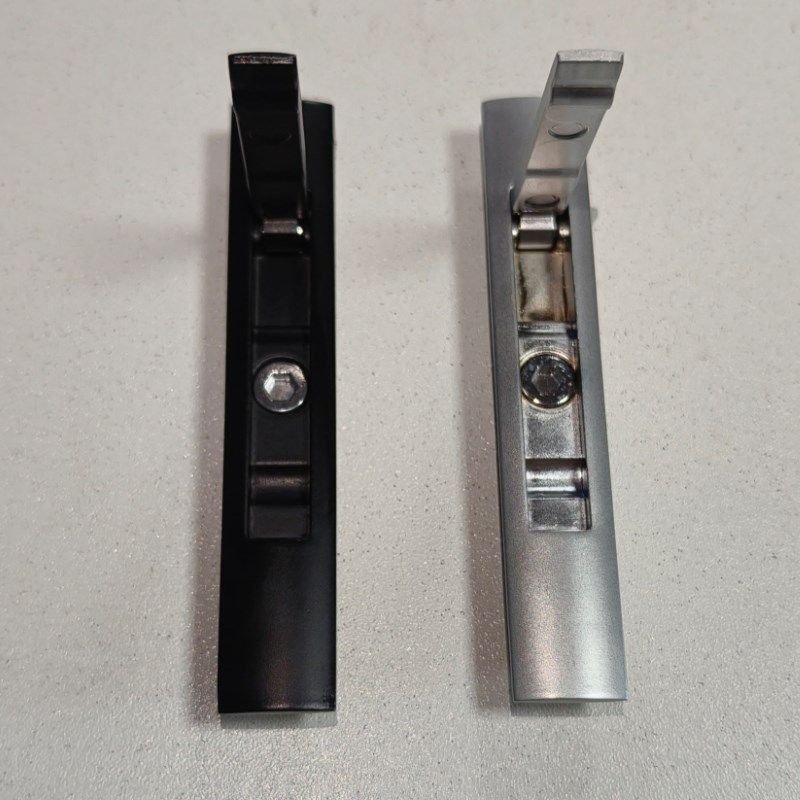 纱窗配件暗装隐形拉手小平开一字锁弹跳翻盖扣手免钉纱窗锁嵌入式