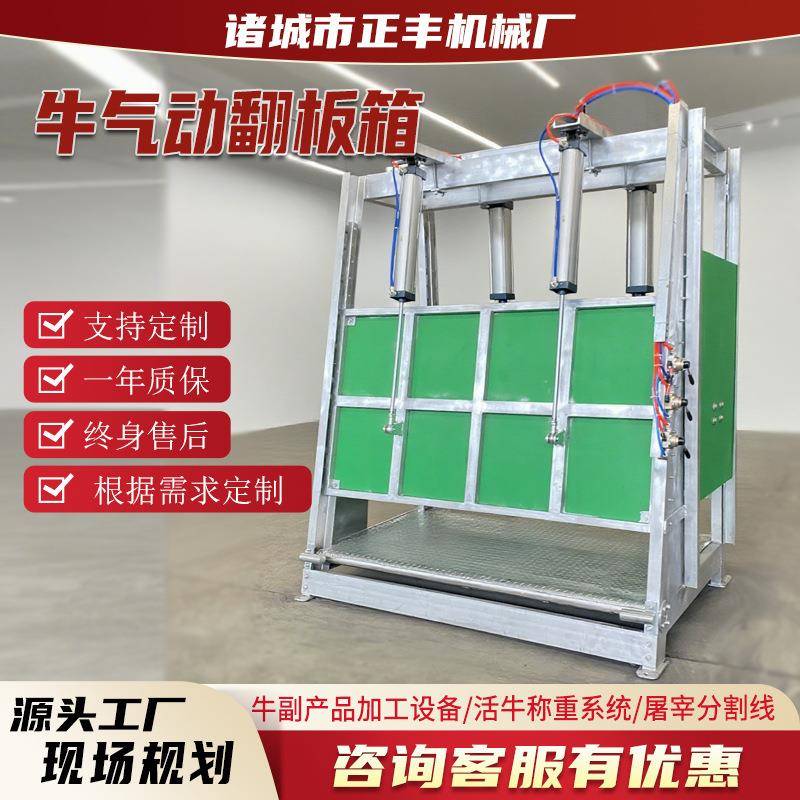牛气动翻板箱牛副产品加工设备牛步进式输送机牛头清洗装置