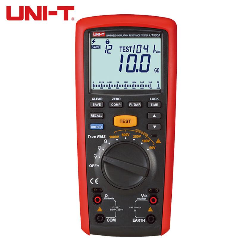 UNI-TUT505A绝缘电阻测试仪手持式电子摇表工业级兆欧表