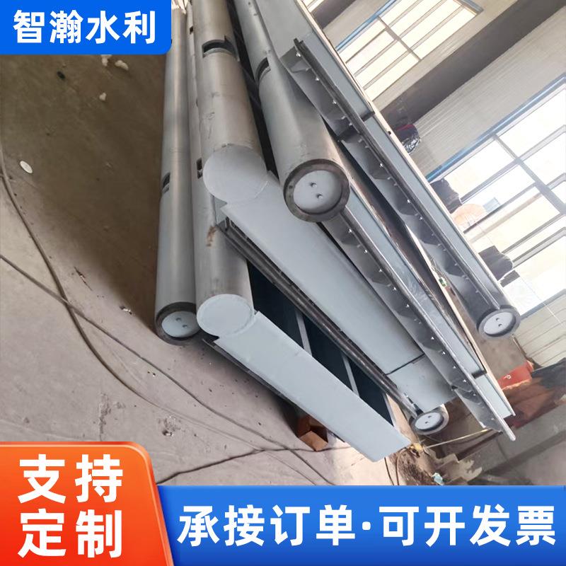 液压钢坝闸门大型底横轴旋转驱动式合页坝河道景观坝钢制闸门厂家