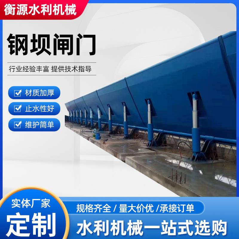 液压钢坝闸门翻板闸门景观坝河道水利自控闸门底轴合页坝闸板