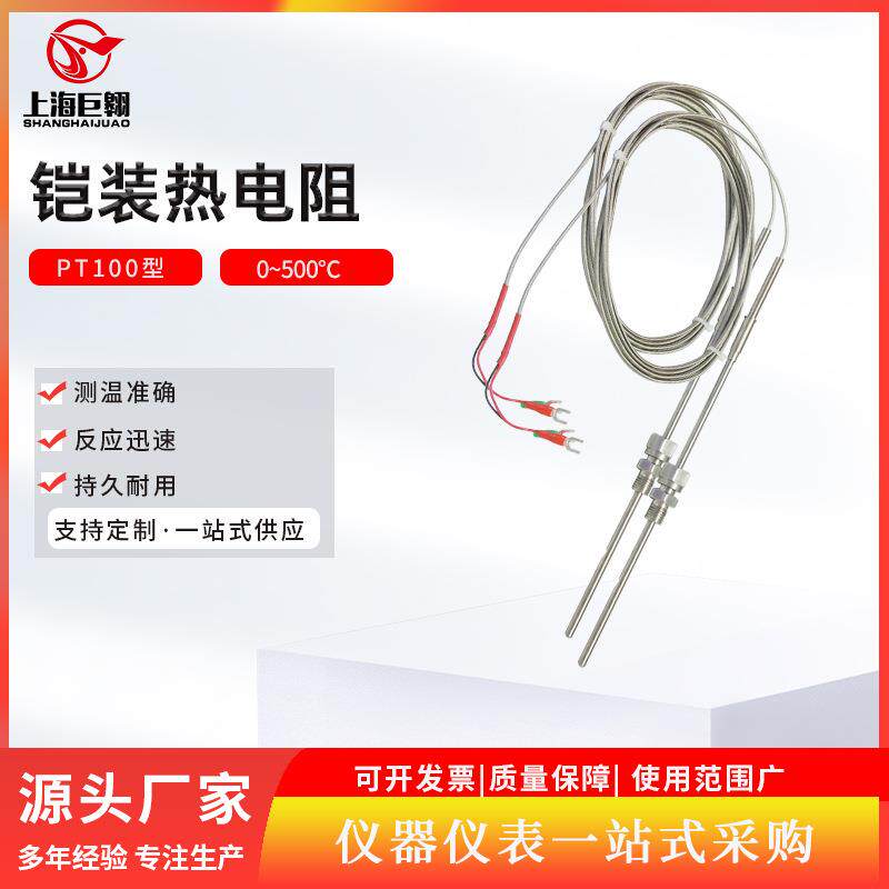 上海铠装热电阻PT100型一体防爆温度传感器探头WZPK-336465233