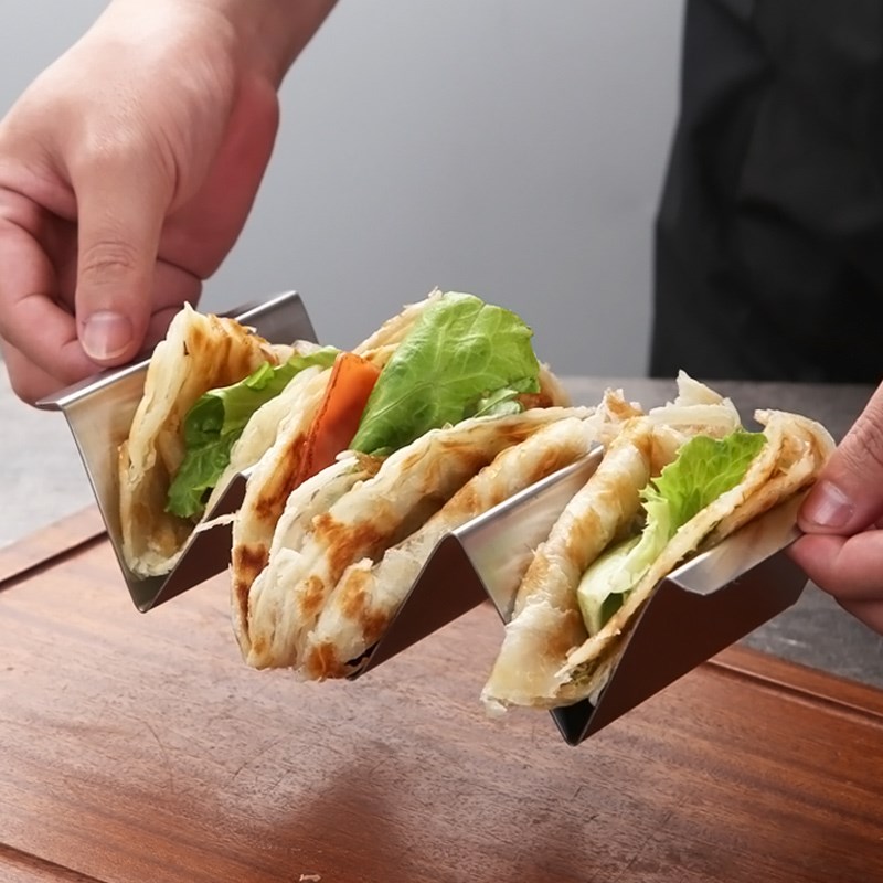 烘焙西餐厅放taco饼架墨西哥塔可模具U型薄饼卷饼寿司不锈钢塔克