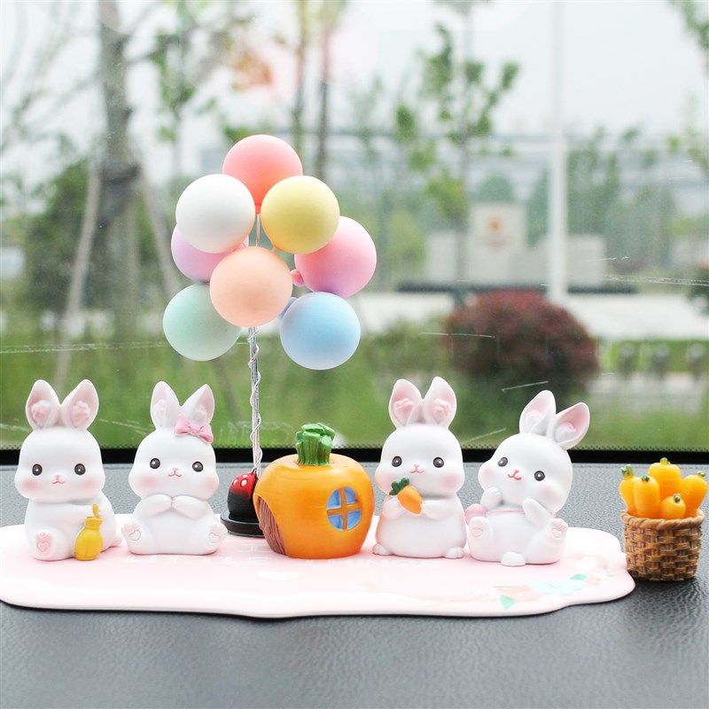 可爱小白兔饰品汽车车载中控台装饰摆件车内新款高档女神,汽车用品/电子/清洗/改装,摆件,淘宝优惠券,粉丝福利购,淘宝优惠卷