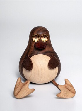 原上城长腿小鸟实木装饰品日常送礼办公家居桌面摆件可爱