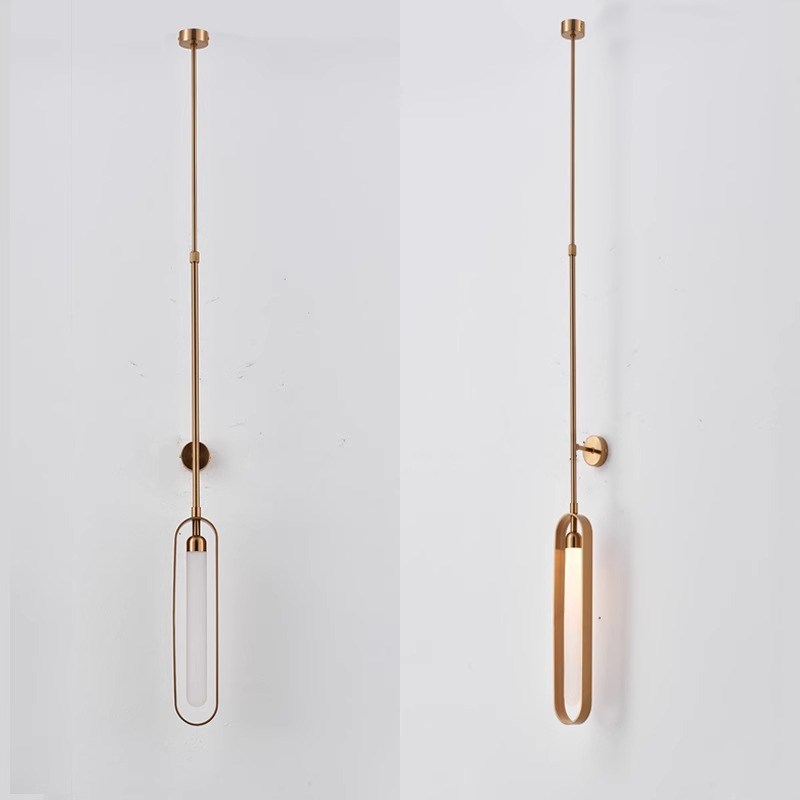 现简约酒店伸缩吊杆客房床头壁灯轻奢售楼部走廊过道长杆灯