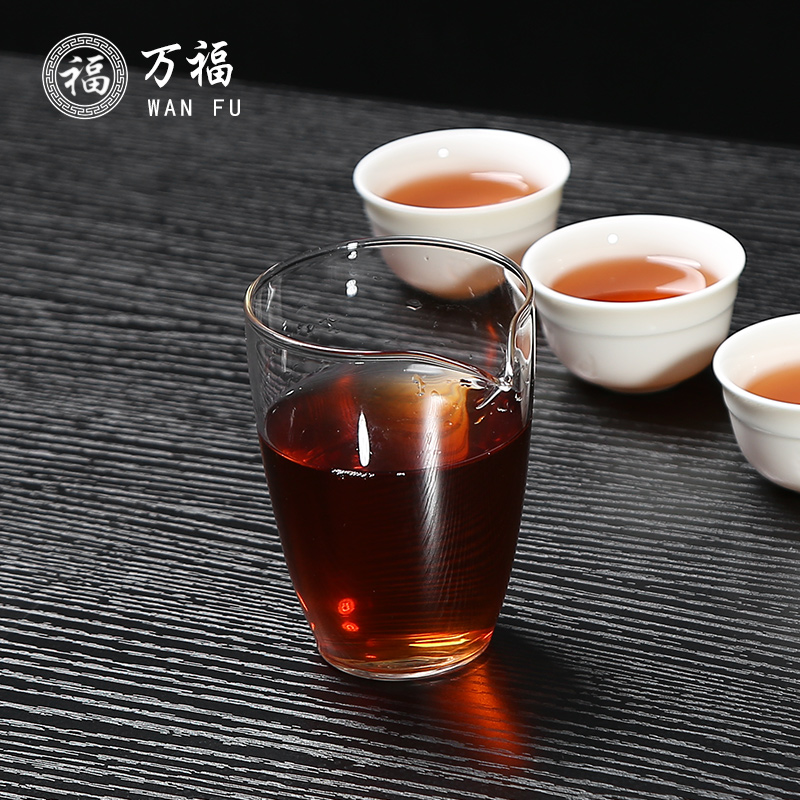 公道杯家用手工透明玻璃茶漏日式耐热分茶器大号茶海功夫茶具
