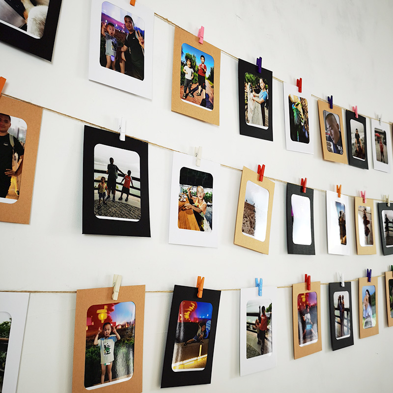 照片墙装饰麻绳夹子相框墙贴创意组合挂墙网红ns房间布置