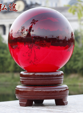 红色球前台隔断玄关屏风摆放家居客厅卧室摆件