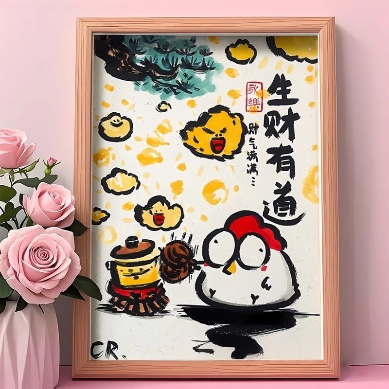 生财有道搞笑卡通插画相框摆台抽象挂画桌面摆件门店装饰朋友礼物,家居饰品,相框/画框,淘宝优惠券,粉丝福利购,淘宝优惠卷