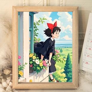 宫崎骏魔女宅急便周边木质相框摆台摆件可定制图片送朋友纪念礼物