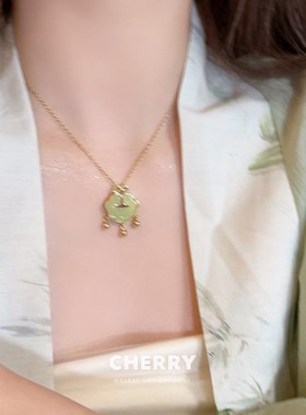 新中式祥云如意锁项链女国潮古风清冷感汉服锁骨链小众高级感颈链