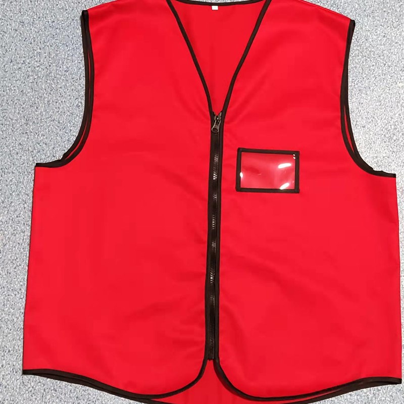 红色防静电马甲工厂定制O防静电背心涤棉加静电丝无金属防静电