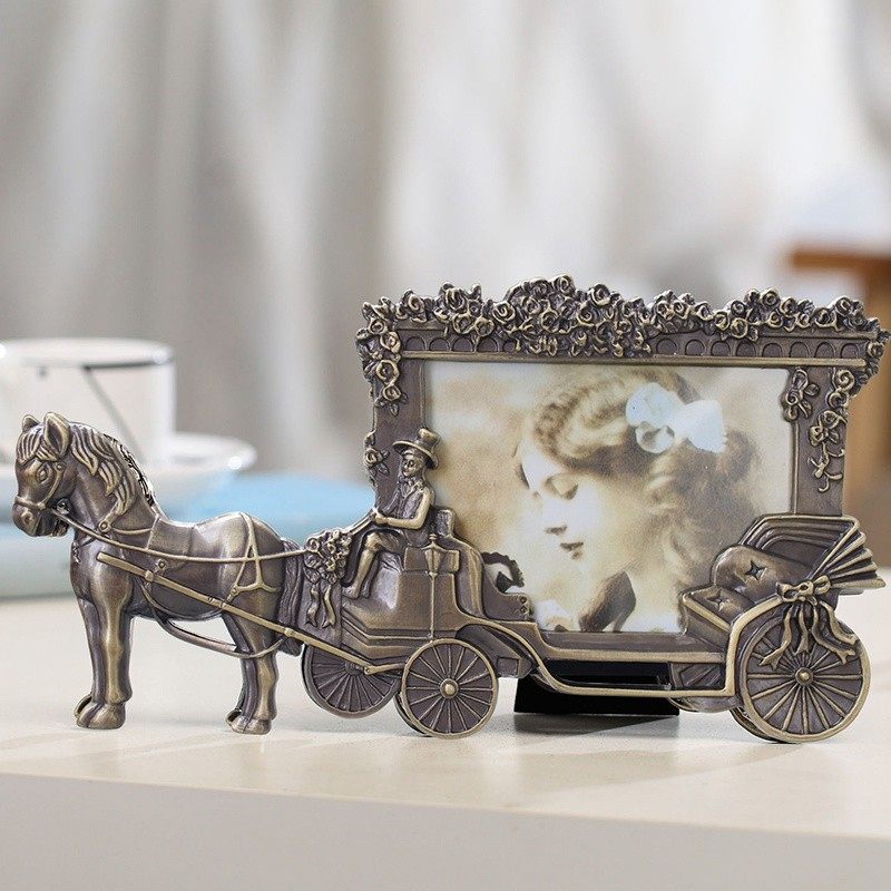 复古欧式相框摆台5寸五创意装饰家居摆件马车相架相片可加洗照片,家居饰品,相框/画框,淘宝优惠券,粉丝福利购,淘宝优惠卷