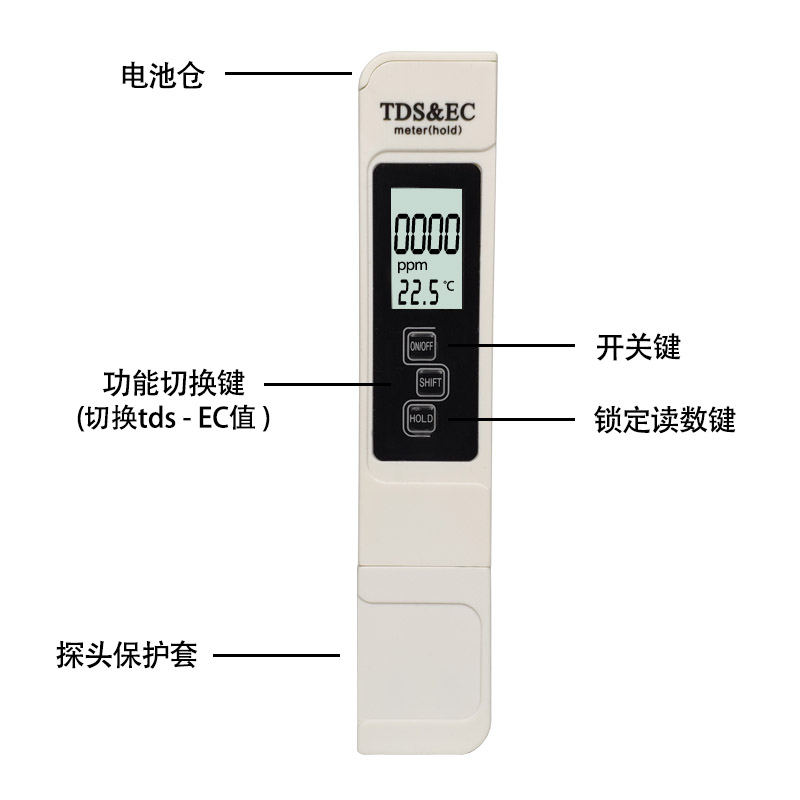 tds水质测试笔电导率仪EC值监测自来水饮用水灌溉种植水质检测笔