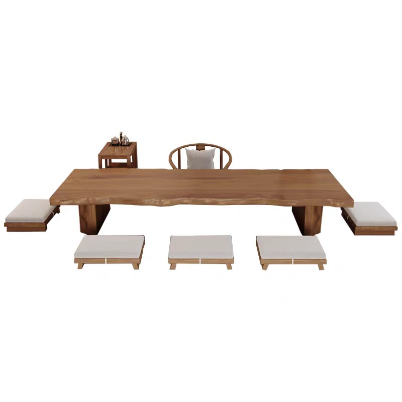 侘寂风榻榻米茶桌茶台实木日式小户型客厅矮茶几禅意阳台坐地茶桌