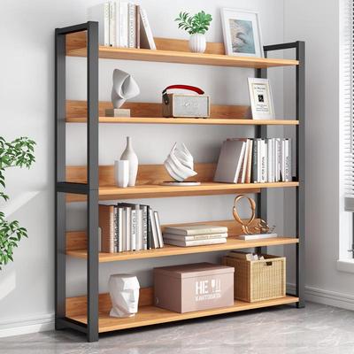 书架落地简约现代钢木多层储物架客厅铁艺展示货架书柜架子置物架