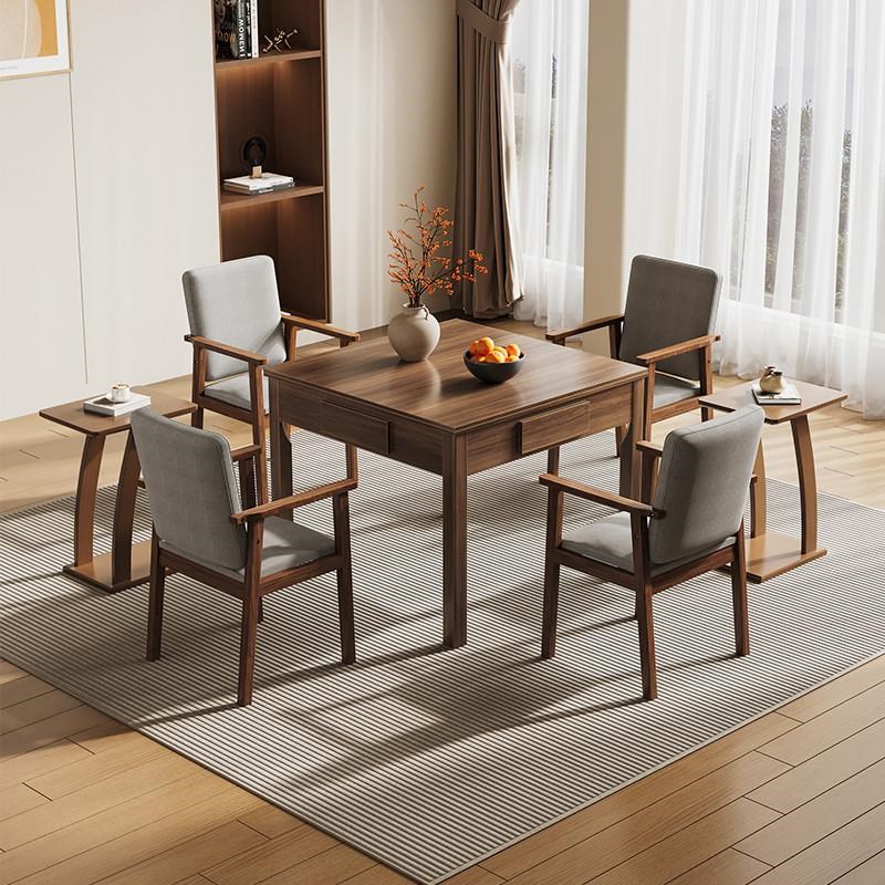 新款中式实木麻将机麻将桌全自动餐桌两用家用小型一体低音棋牌室