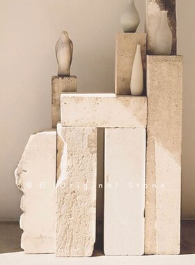 原石天然黄洞大理石异形毛边角婚礼装饰落地雕塑底座展台墩立柱子