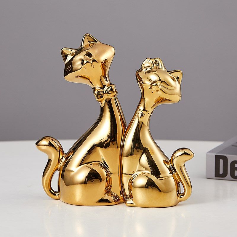 创意现家居装饰品摆设客厅婚庆摆件可爱情侣陶瓷对猫咪结婚礼物,家居饰品,装饰摆件,淘宝优惠券,粉丝福利购,淘宝优惠卷