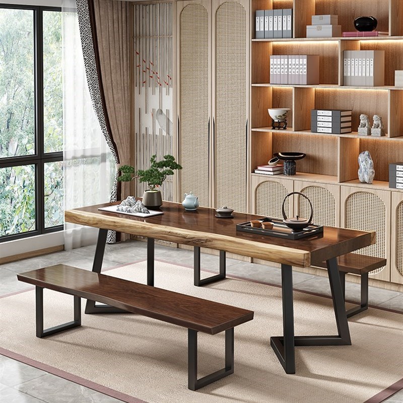 喝茶桌椅组合阳台家用客厅新中式茶台实木茶桌办公喝茶一体泡茶台