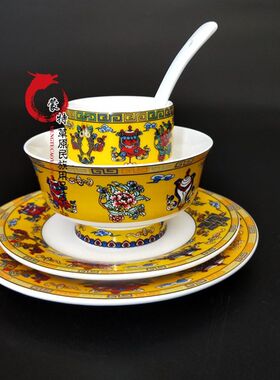 蒙古碗盘杯勺蒙餐餐具套蒙古饭店餐具用品一套量大优惠
