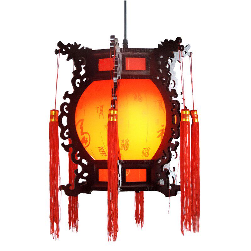 传统灯庭仿古宫式吊中餐厅古典木艺宫灯走廊灯饰阳台喜庆灯笼吊灯
