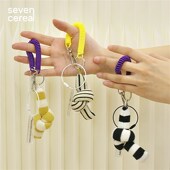 七谷女款 可爱网红ns风绳带汽车钥匙链爱心书扣潮挂件