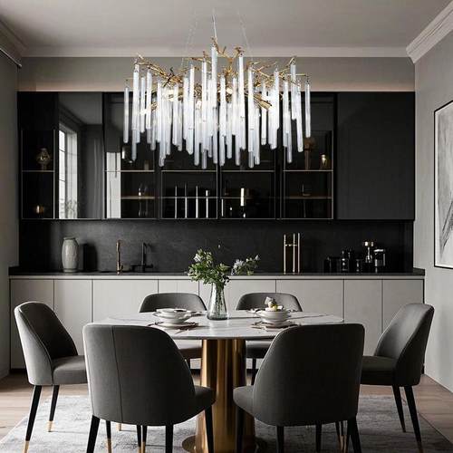 后现代简约轻奢铝材水晶树枝吊灯客厅餐厅卧室创意个性装饰灯具