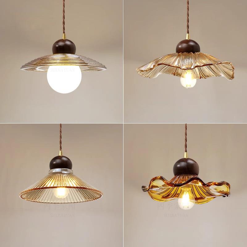 美式床头吊灯法式中古单头吊灯餐厅吧台玄关胡桃木田园风卧室灯具