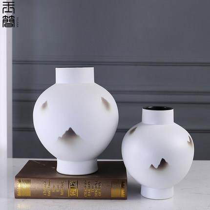 新中式陶瓷花瓶摆件玄关柜茶室博古架储物罐售楼处样板房软装饰品,居家布艺,入户地垫,淘宝优惠券,粉丝福利购,淘宝优惠卷