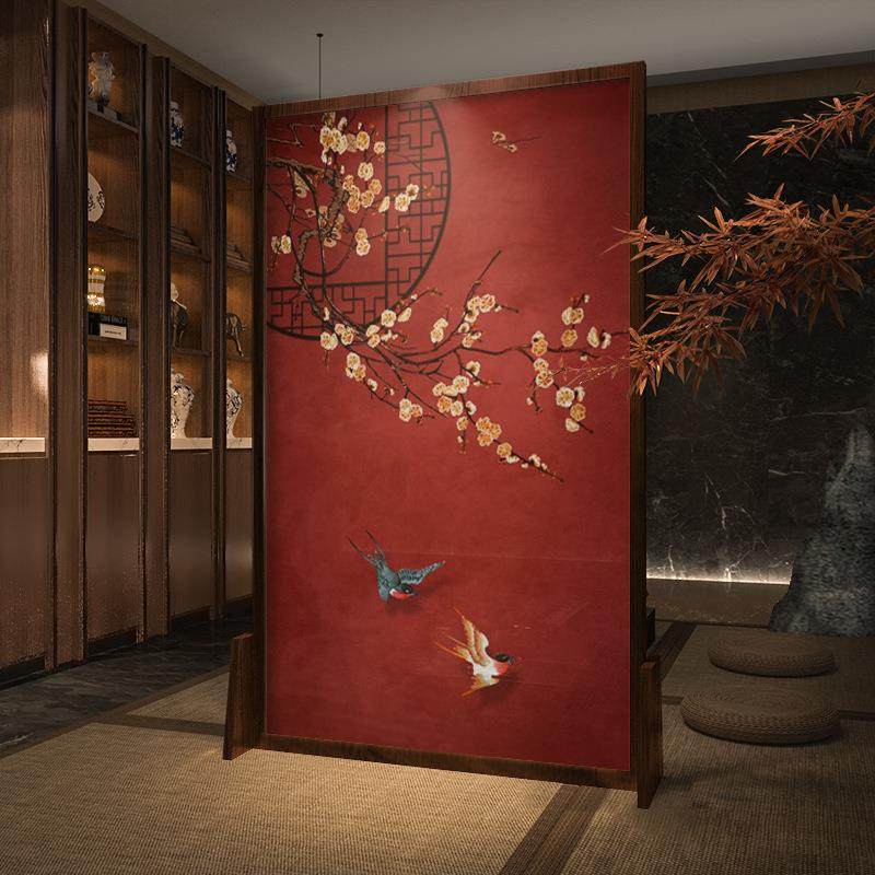新中式移动屏风隔断客餐厅玄关茶室酒店办公室酒店红色中国风座屏,节庆用品/礼品,新娘配件,淘宝优惠券,粉丝福利购,淘宝优惠卷