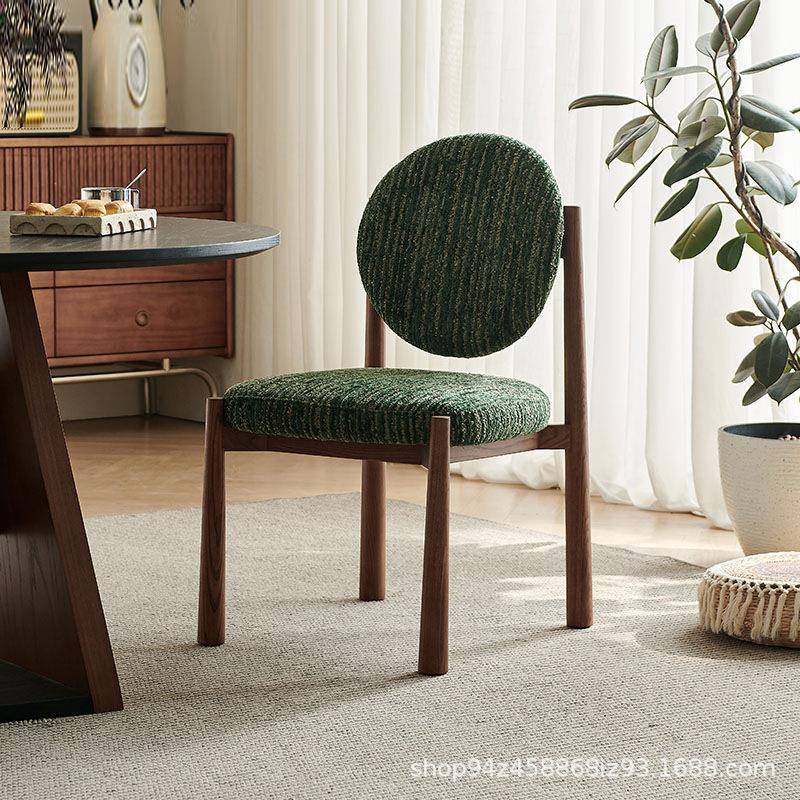 贝利椅中古风餐椅法式复古实木靠背2025新款椅子客厅家用