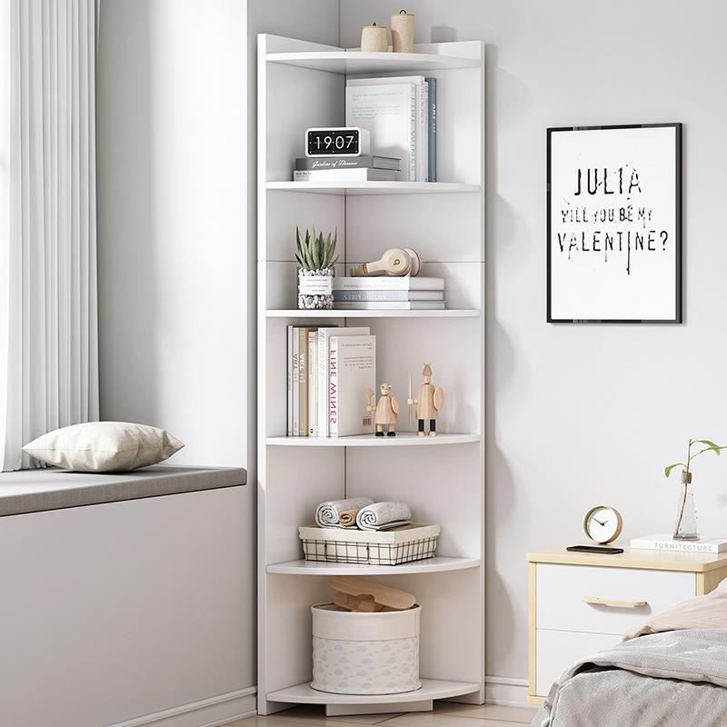 转角置物架书房拐角书架客厅墙角储物柜卧室三角置物收纳架边角柜